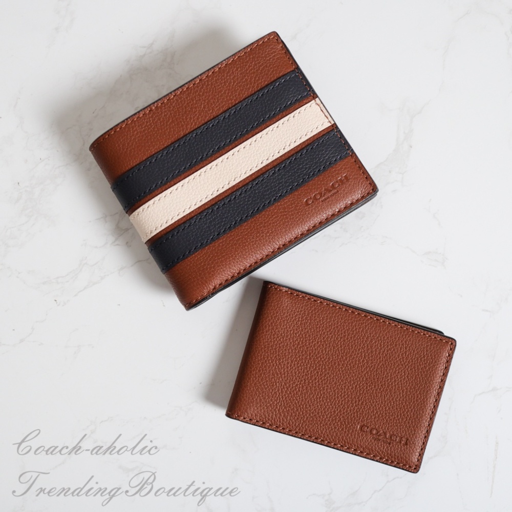 NWT Coach 3-IN-1 Mens Wallet with Varsity Stripe - Picture 4 of 8